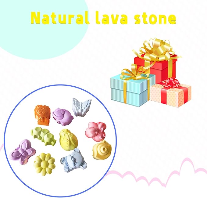 Hamiledyi 10 Pieces Hamster Teeth Grinding Lava Block Calcium Stone Chew Toys for Chinchillas Rabbits Gerbil Guinea Pig Syrian Hamster Squirrel Ferret