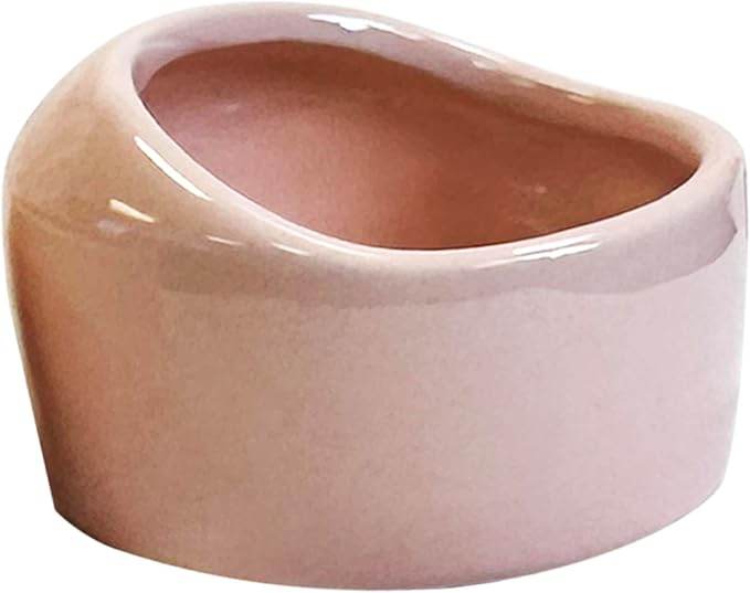 Exotic Nutrition No-Tip Ceramic Feed Station - Durable Ceramic & No Escape Feed Dish - Hamsters, Hedgehogs, Chinchillas, Rats, Ferrets, Guinea Pigs, Rabbits, Squirrels, and Reptiles (Pink)
