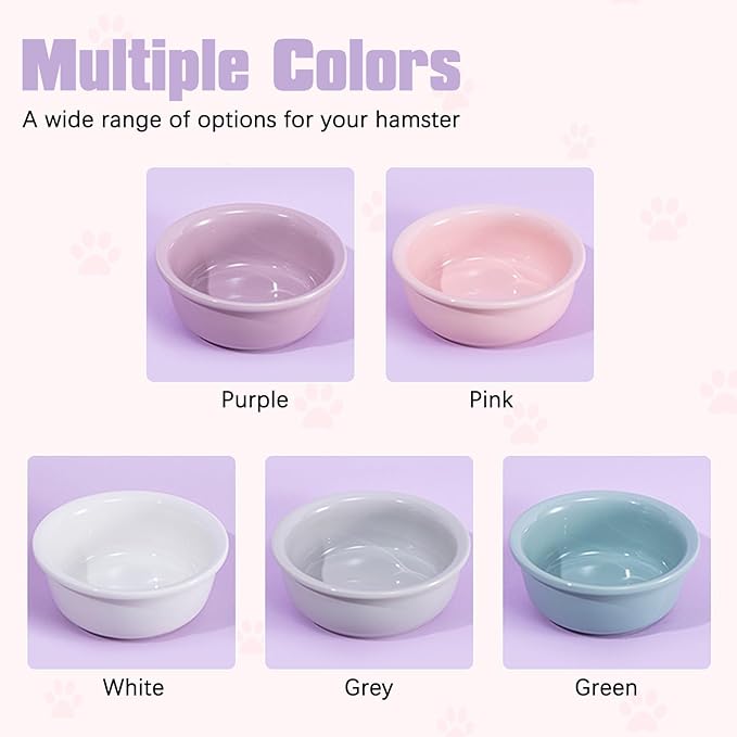 kathson Hamster Sand Bath Box Ceramic Small Animals Shower Bathtub Gerbil Litter Box Mice Bathroom Syrian Hamster Digging Sand Container Cage Accessories for Lemmings (Purple)
