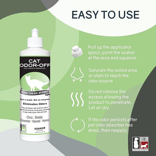 Thornell Cat Odor-Off Pet Odor Eliminator Spray – Fresh Scent 16oz Ready to Use Cat Urine Odor Eliminator Spray for Pet Urine Odor, Tomcat Spray & Feces on Carpet, Litter Boxes & More