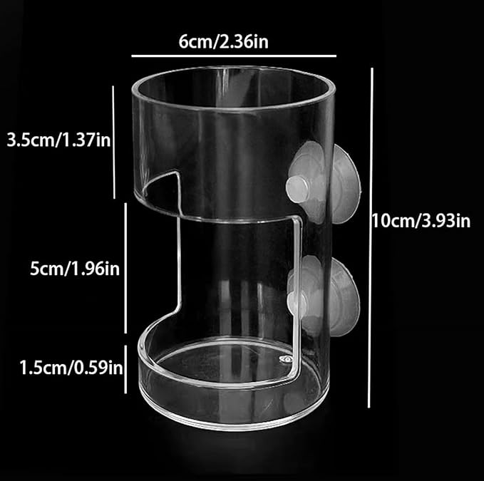 1 Pcs Fish Tank Feeding Tray with Suction Cup, Acrylic Feeding Tube Fish Food Holder, Automatic Fishing Feeder Aquarium Tank Divider Supplies, Breeder Box for Aquarium Accessories (Square)