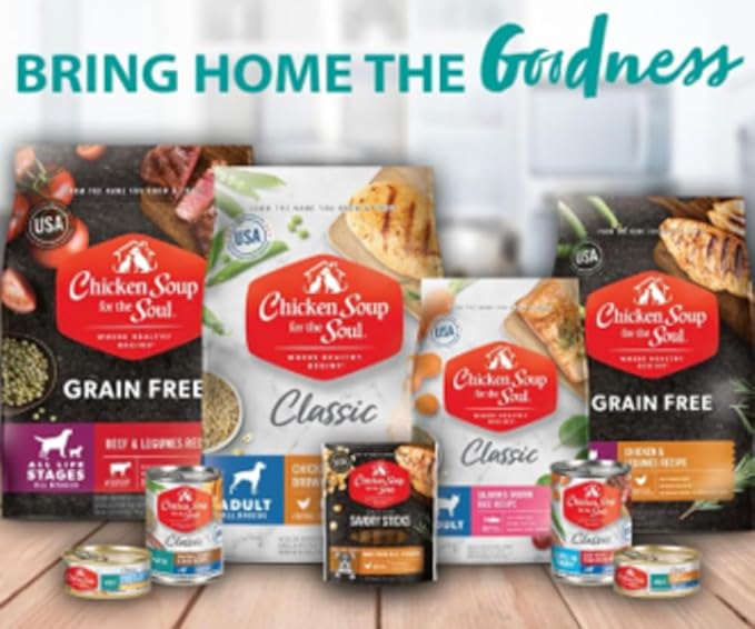 Chicken Soup for the Soul Pet Food Classic Dry Puppy Food, Chicken, Turkey & Brown Rice Recipe, 13.5 Pound Bag | Soy Free, Corn Free, Wheat Free, Dry Dog Food Made with Real Ingredients (Pack of 2)