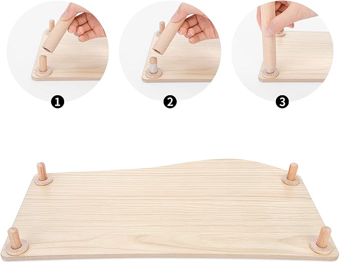 Niteangel Hamster Play Wooden Platform for Dwarf Syrian Hamsters Gerbils Mice Degus or Other Small Pets (Wave - 7'' Height, Burlywood)