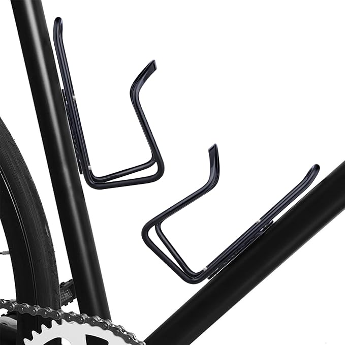 FiveBox Bike Biking Water Bottle Cage, 2Pack Cycling Bicycle Water Bottle Cage Holder Bracket for Mountain Bike MTB Road Bike, Bike Accessories, Made of Lightweight Aluminum Alloy (Black)