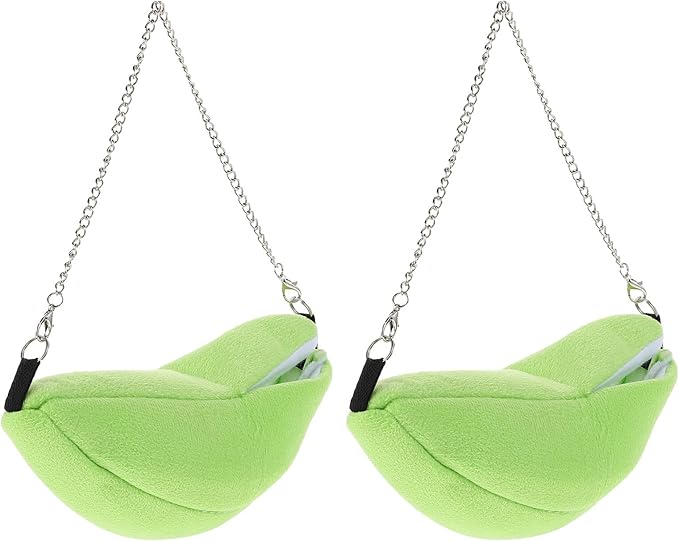 2pcs Hamster Hammock Hanging Cotton Warm Bed Small Animal Shelter Yellow-Green Fruit Shape for Winter Cage Accessories