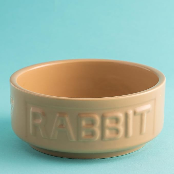 Mason Cash: Cane Rabbit Bowl - 5.2", 13.5oz - Tan Food-Water Feeding Dish, Durable Ceramic Stoneware, Microwave-Dishwasher Safe, Pet Feeding-Hydration