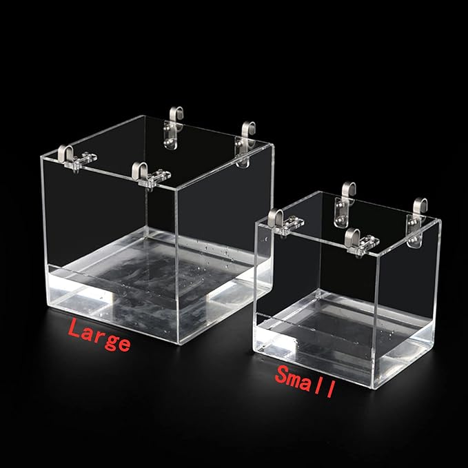 GURECOD Hanging Bird Bath Cube Bird Bathtub Bath Shower Box Bowl Cage Accessory for Little Bird Canary Budgerigar Parrots Crested Myna Cockatiel Lovebird Parakeet Bath (Small)