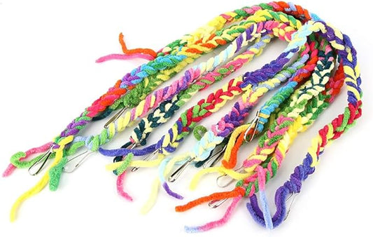 Cotton Rope Net Hanging Hammock for Hamsters, Parrots, & Parakeets – Colorful Climbing Play Space