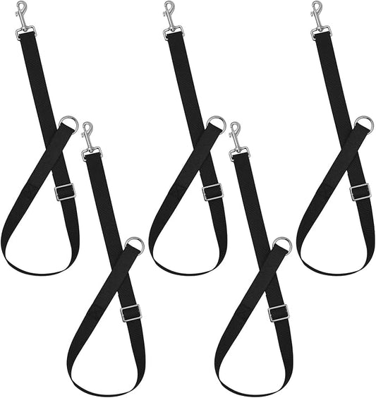 5 Pcs Horse Bucket Strap Hangers, Horse Suppliers Adjustable Nylon Straps up to 700 lbs, Bucket Hanger Use for Hay Nets Water Buckets Horse Outdoor Feeder, Adjustable 26 to 46 in (Black)