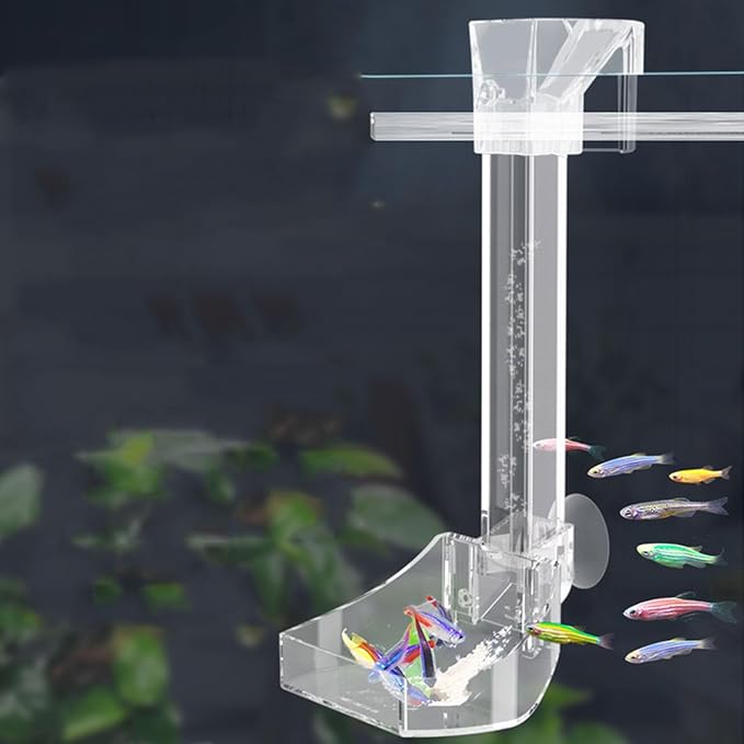 300MM Aquarium Feeding Tube Fish Feeder Tube Clear Acrylic Shrimp Feeding Tube with Hooks and Suction Cups for Aquarium Fish Tank Feeder