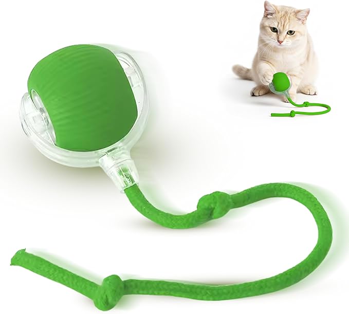 Smart Ball 2.0 - Automatic Cat Toy & Interactive Dog Toys for Small Dogs - Moving Cat Toy Ball for Indoor Cats - Motion Activated, Light Up, USB-C Rechargeable Pet Toy, 2 Speed Modes [Green]
