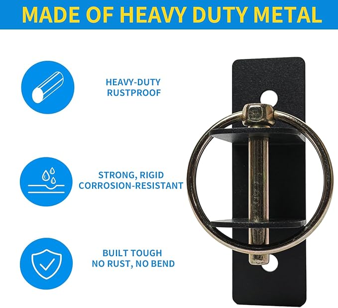 4 Pack Horse Water Bucket Hook with Quick Release Pin, Rust Resistant Heavy Duty Feed Bucket Hanger, Wall Mounted Stall Hook Equestrian Bucket Holder