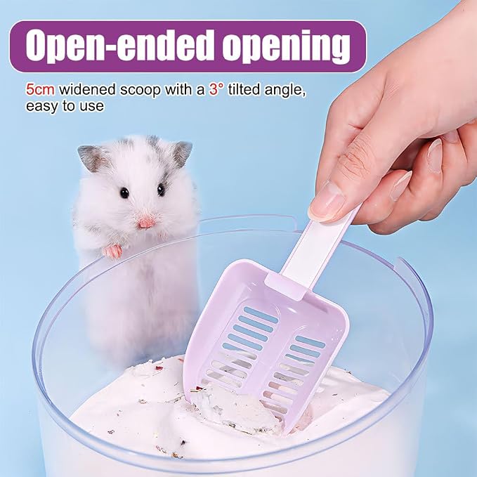 MiOYOOW Hamster Litter Scoop, Plastic Sand Shovel Small Animal Mesh Scooper for Guinea Pig Hamsters Gerbils Small Animals