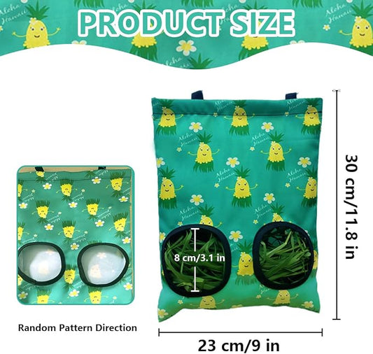 Rabbit Hay Feeder Hanging Feeding Hay Guinea Pig Hay Feeder Storage for Bunny Chinchilla Hamster (2 Windows) (Corn-2 Holes)