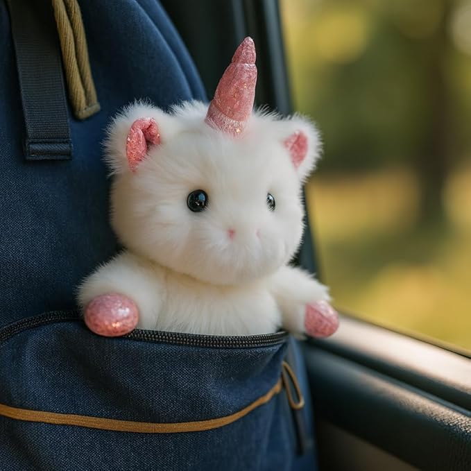 Unicorn Stuffed Animal Adorable Sitting Unicorn Plush Soft Stress Relief Plush Toy Cute Birthday Gifts for Kids Adults,White