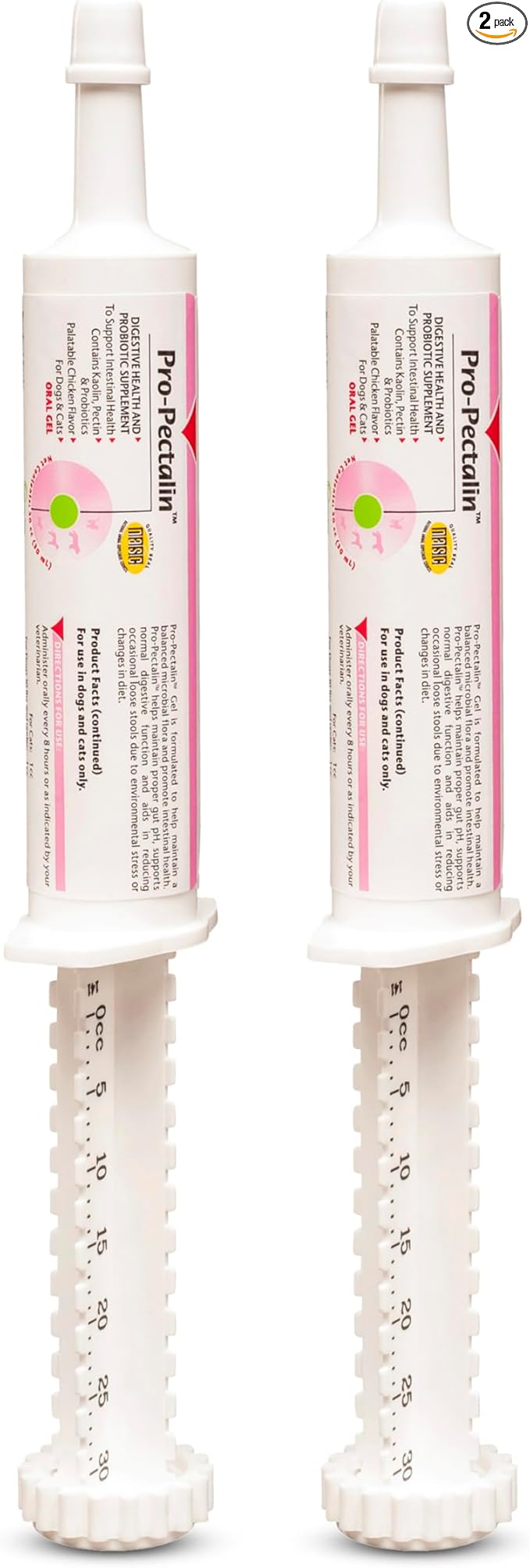 Vetoquinol Pro-Pectalin Oral Paste for Dogs & Cats, Helps Relieve Occasional Diarrhea, Situational Diarrhea Relief with Kaolin and Pectin, Contains Beneficial Probiotic Bacteria, 30cc - Pack of 2