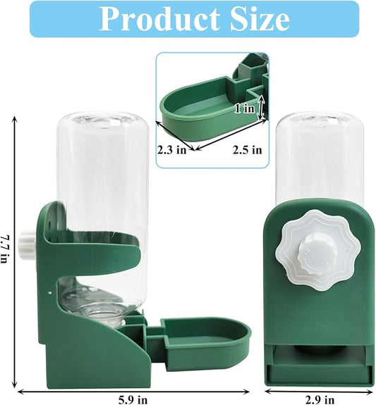 kathson Rabbit Water Dispenser for Cage 17 Oz Hanging Guinea Pig Water Bottle No Drip Gravity Automatic Bunny Water Bottle No Leak Small Animal Water Bottle for Chinchilla Ferret Hamster(Green