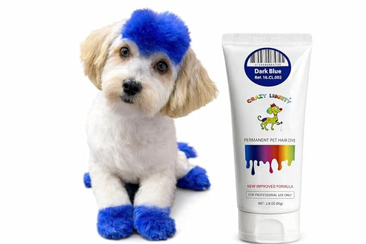 Crazy Liberty Permanent Pet Hair Dye for Dogs and Horses (Dark Blue) - Professional Grooming Color Gel, For Creative Groomers, 2.8 Fl Oz