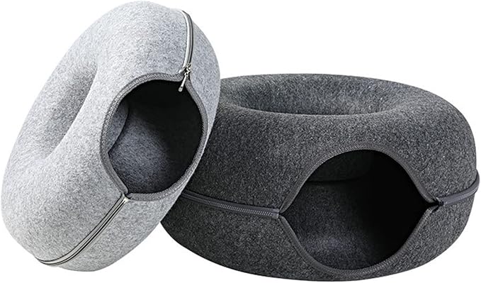 Thicken Felt Round Bed Warm Soft Tunnel Tube Small Pet Detachable Design Easy to Large Capacity Winter Pet Bed