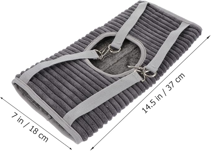 Yardwe Ferret Hideout Hammock Warm Pet Tunnel Cage for Small Animals Cozy Sleeping Spot for Hamsters Guinea Pigs Other Pets Grey