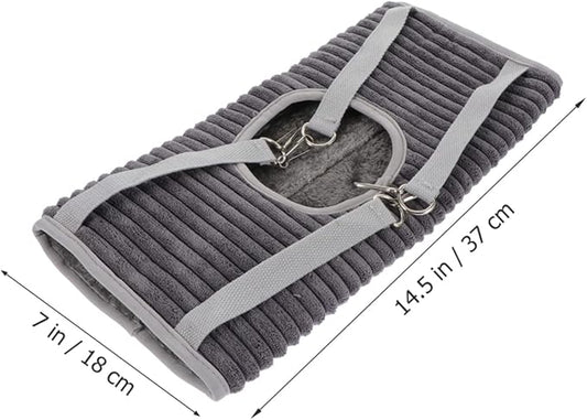 Yardwe Ferret Hideout Hammock Warm Pet Tunnel Cage for Small Animals Cozy Sleeping Spot for Hamsters Guinea Pigs Other Pets Grey