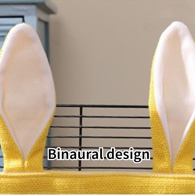 Rabbit Hay Feeder, Bunny Hay Bag for Rabbits,Rabbit Feeder Fabric Bag Feeder Storage Bag,Large Capacity Cotton Canvas Fabric Hanging Hay Feeder Bag for Small Animal,Hay Guinea Pig (Yellow,S)