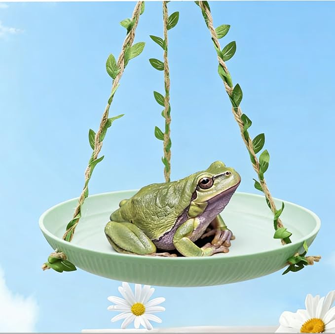 Frog Swing Toys, Frog Habitat Platform, Tank Aquarium Terrarium Decoration Accessories Suitable for Amphibians Frogs Geckos Hermit Crabs Hamsters Guinea Pigs Parrots Lizards.