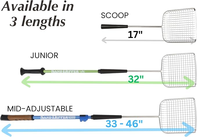 Sand Dipper Cat Poop Scooper & Chicken Poop Scooper - Rugged Big 6" Square Stainless Steel Long Handle for Home Kitty Litter Scoop & Farm Chicken Coop Scooper (Junior)