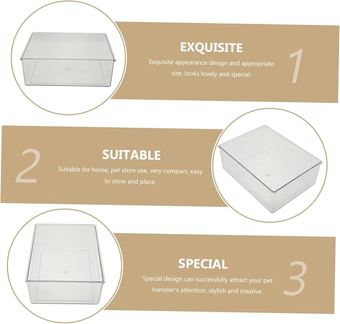 Toddmomy Hamster Bath Basin Plastic Hamster Bathtub for Pets Multi-Functional Design As Bath Container Feeder Pet Toilet for Guinea Pigs and Dwarf Animals