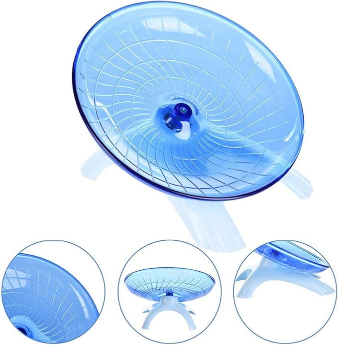 Hamster House Wood Bridge Climb Kit and Exercise Wheel Jogging Running Silent Spinner Flying Saucer Pet Syrian Rat Gerbil Guinea Pig Chipmunk Mouse Parakeet Small Animals