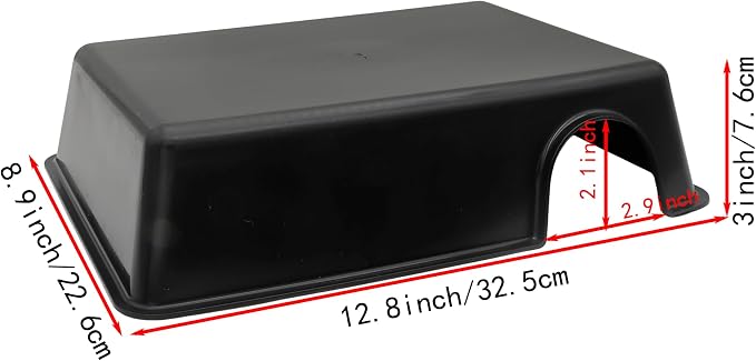 Reptile Hide Box Cave, XL 4 Pcs Snake Hide Feel Secure and Safe, Plastic Hideout for Leopard Gecko, Ball Python, Corn Snake, Lizard, Hamster & Hedgehog