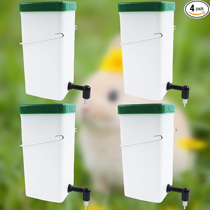 4Pack Rabbit Water Bottle for Cage, 32oz Small Animal Water Dispenser Water Bottle for Small Pet/Bunny/Ferret/Hamster/Guinea Pig/Rabbit/Chinchilla/Mouse/Rat/Gerbil (4)