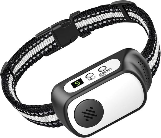 Dog Bark Collar for Large Medium Small Dogs, Rechargeable Smart Bark Collar, Anti Barking, Humane Dog Training Device with 5 Adjustable Sensitivity Beep Vibration