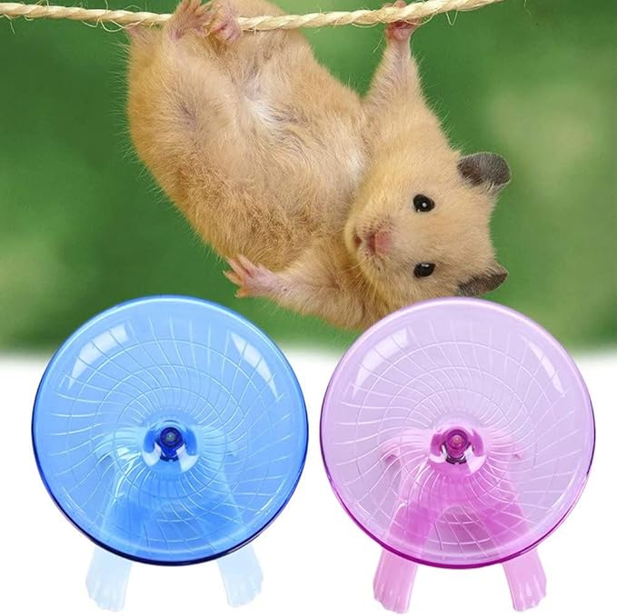 Hamster House Wood Bridge Climb Kit Exercise Wheel Jogging Running Silent Spinner Flying Saucer Pet Toys for Rat Gerbil Guinea Pig Chipmunk Mouse Small Animals