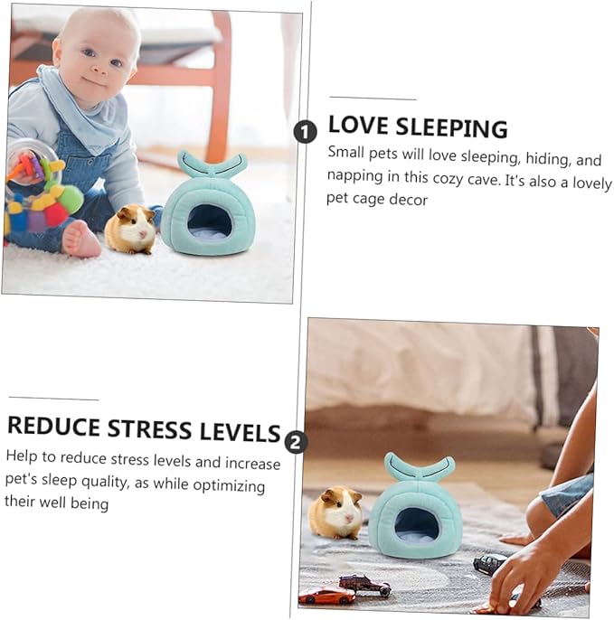 TOYANDONA Cartoon Whale Shape Warm Nest for Hamsters Guinea Pigs Pets Cozy Hideout Bed for Relief and Comfort Indoor Cave for Napping Playing