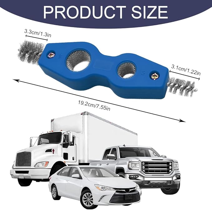 Car Battery Terminal Cleaning Brush, 4 in 1 Auto Battery Terminal Cleaning Tools, Copper Pipes Cleaner Brush Tool, Universal Battery Terminals Machine Parts Cleaning Tool (Blue, 1PCS)