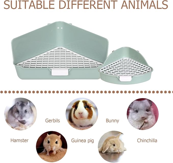 Rabbit Litter Box Bunny Corner Toilet Box for Hamster Ferret Rat Cage Pan 13.4" x 10.2" x 7.1" for Small Animals Training Tray