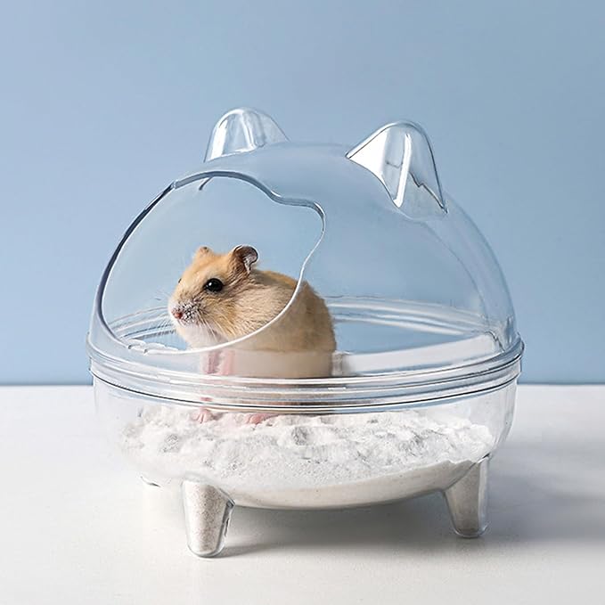 Clear Hamster Sand Bath Container Wear Resistant Spacious Pet Hamster Provide Comfortable to Gerbils and Hamster