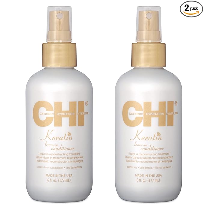 CHI Keratin Leave-in Conditioner, White, 12 Oz, Pack of 2