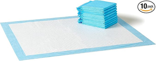 Amazon Basics Puppy Pads, Heavy Duty with 5-Layer Leak-Proof Design, Quick-Dry Surface, Built-In Attractant Potty Pads for Dogs, X-Large, 34 x 28 in., 10-Count
