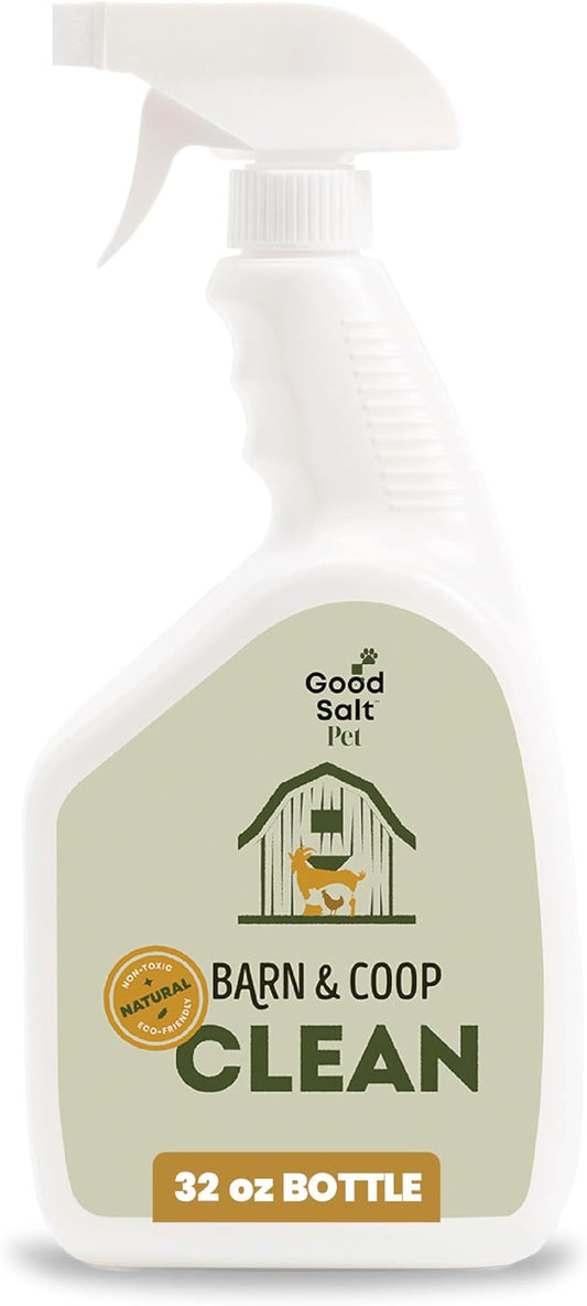 Good Salt Pet Barn & Coop Clean, Natural Pet-Friendly Daily Spray Cleaner, Made in the USA, 32 Ounce Bottle
