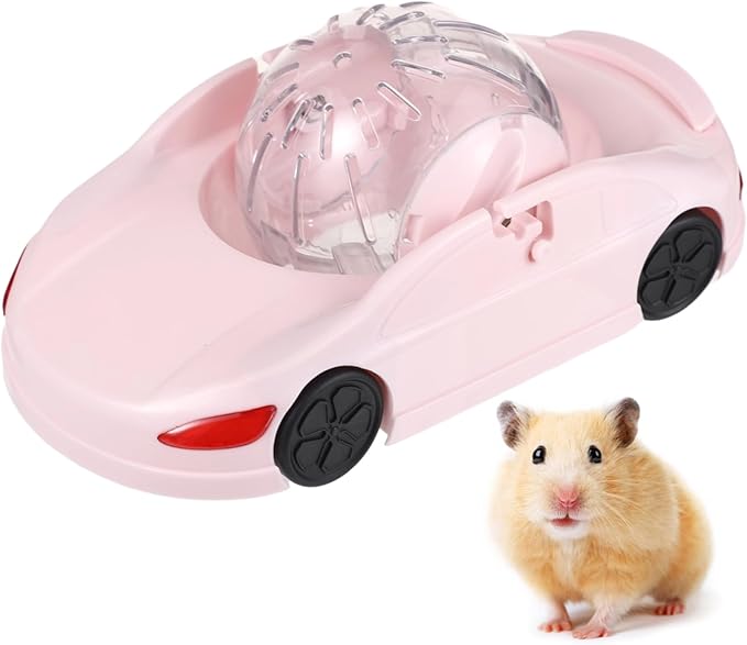 Hamster Exercise Ball Sports Car, Hamster Car with Detachable Transparent Ball, 3 Modes Funny Exercise Wheel, Small Exercise Ball for Dwarf Small Pet