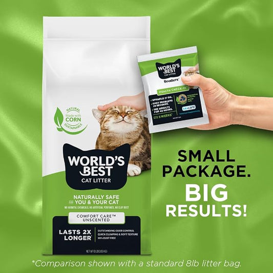 WORLD'S BEST CAT LITTER® Boosters™ Health Check-in™ | Cat Litter Additive for Health Monitoring | UTI Monitoring and Detection with Color Changing Indicator | Vet Approved | Single Packet, 12g