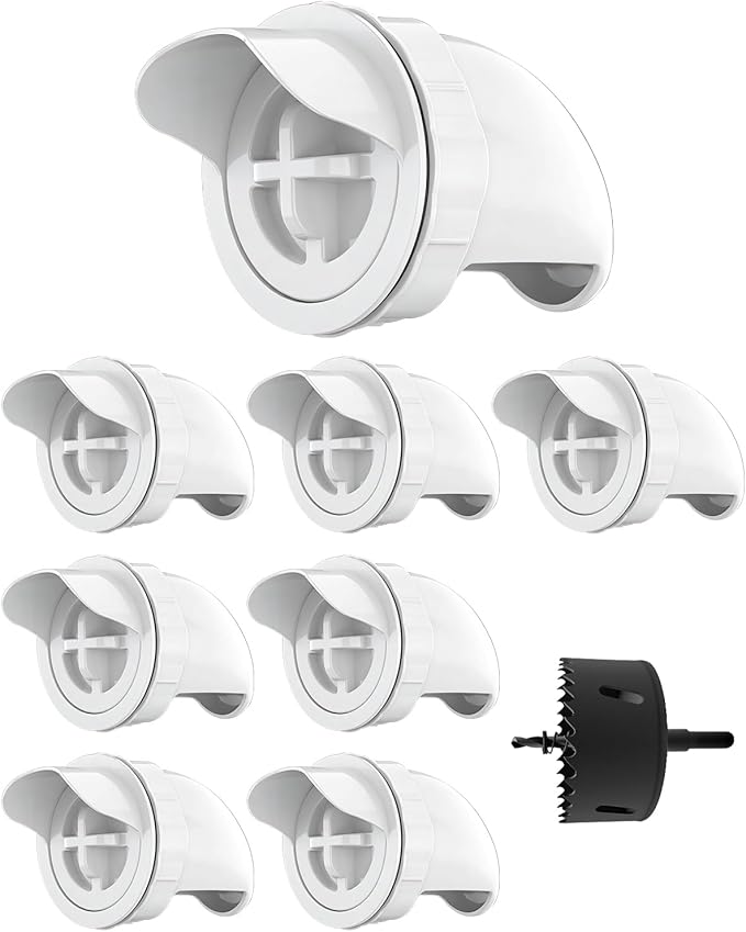 [8 Pack] Aopchry Automatic Chicken Feeder (White), Chicken Feeders No Waste Feed, Egg Shaped Thickened Design, Rain-Proof, Suitable for Various Poultry, with Mounting Hole Opener