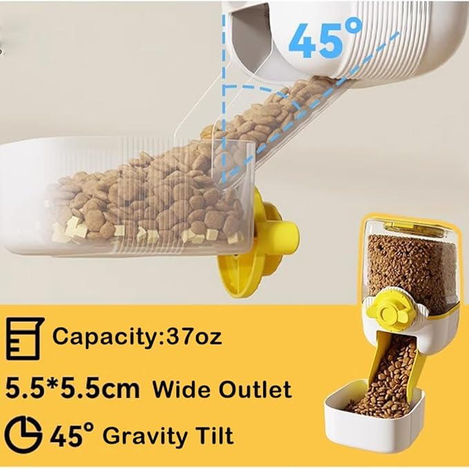 Pet Dog Cat Hanging Automatic Feeders Drinking Bowls, Auto Gravity Rabbits Feeder No Drip Water Set, Cage Pet Feeding Bowls Dispenser for Cats Dogs Puppy, Rabbit (Geen)