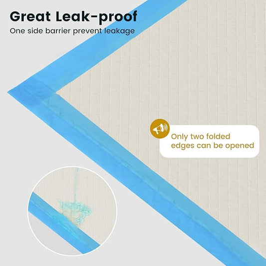 Gardner Pet Ultra Absorbent Thicker Dog Pee Pads Extra Large XL 28"x37" Leak-Proof Odor-Control Blue Puppy Training Pads Full Edge-Wrapping Pad for Dogs Dogs, Puppies, Doggie, Cats, Rabbits - 50 Ct