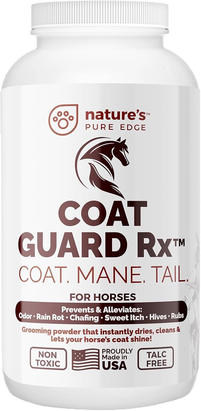 Extra Large. 2 Lbs. Coat Guard Rx™ Coat, Tail, Mane Powder for Horses - Rain Rot, Sweet Itch, Treatment & Dry Shampoo for Horses.