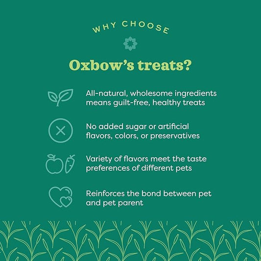 Oxbow Simple Rewards High-Fiber Timothy Hay Small Animal Treats for Rabbits, Guinea Pigs & Chinchillas - Carrot & Dill Crunchy Baked Snacks, 3 oz (3 Pack)