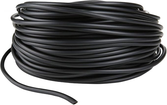 JIH Aquarium 100 Feet Standard 3/16" Black Flexible Airline Tubing with Black Plastic Connectors for Fish Tank,Terrariums, and Hydroponics