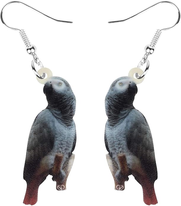 NEWEI Acrylic Cockatiel Gifts Cute Parrot Earrings Dangle for Women Bird Lovers Jewelry Ornament Charms